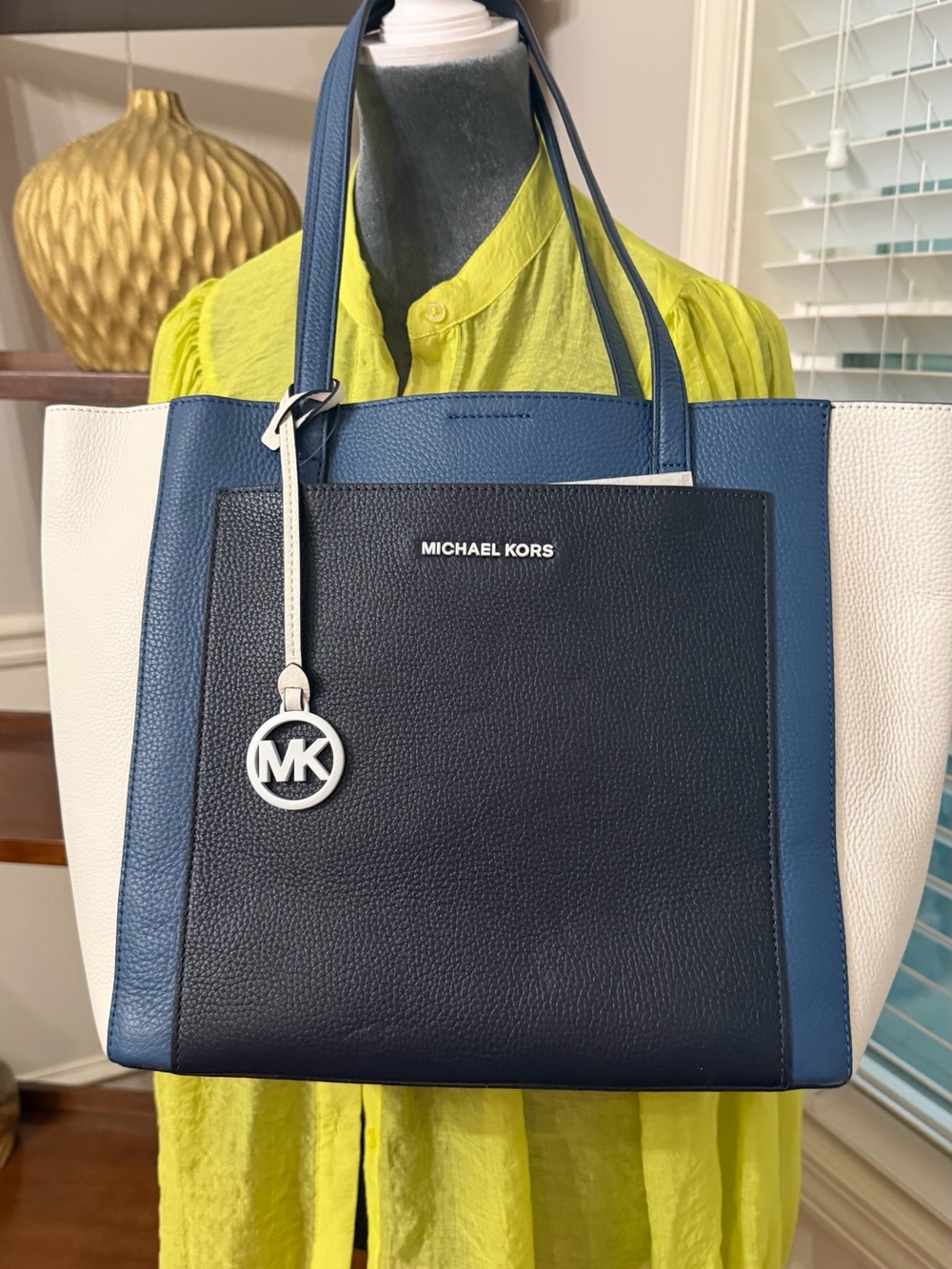 MICHAEL Michael Kors Navy, Blue and White Colorblock Tote